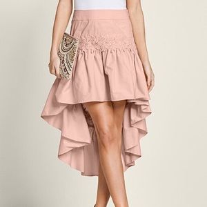 Venus high low appliqué skirt